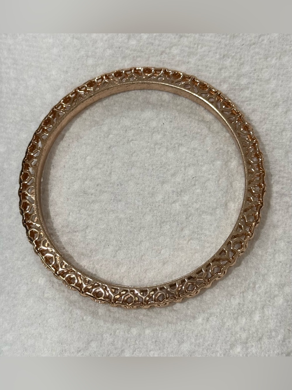 Kendra Scott Rose Gold Filigree Bangle Bracelet - Signature Openwork Fretwork